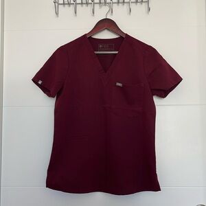 Figs Women Scrub Set - Burgandy 
Top: S
Bottom: XS